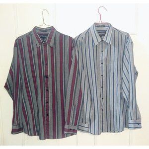 2 Vintage 90's Expressions International Men's Dress Shirts Size Large SALE!!!